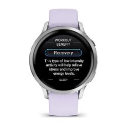 Venu 4 - 41 mm Silver with Periwinkle Silicone Band
