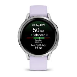 Venu 4 - 41 mm Silver with Periwinkle Silicone Band