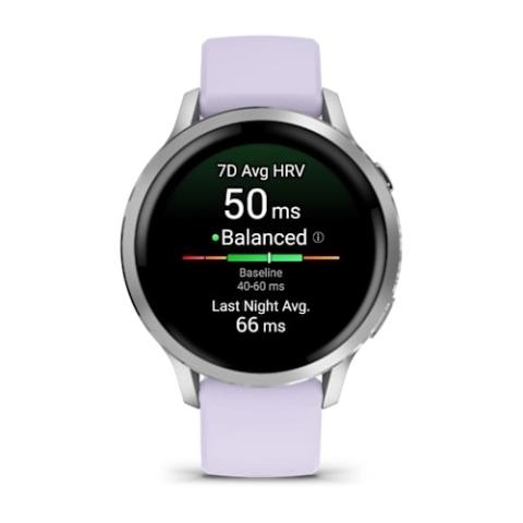 Venu 4 - 41 mm Silver with Periwinkle Silicone Band
