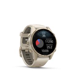 Спортивные часы для бега и триатлона Garmin Fenix 8 – Sapphire Soft Gold With Fog Gray/Dark 43 mm