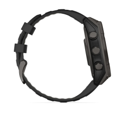Fenix 8 – Solar Sapphire Carbon Gray DLC Titanium With Black/Pebble Gray Silicone 47 mm