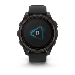 Fenix 8 – Solar Sapphire Carbon Gray DLC Titanium With Black/Pebble Gray Silicone 47 mm