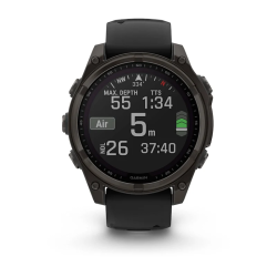 Fenix 8 – Solar Sapphire Carbon Gray DLC Titanium With Black/Pebble Gray Silicone 47 mm