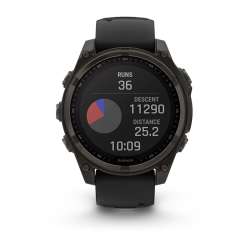 Спортивные часы для бега и триатлона Garmin Fenix 8 – Solar Sapphire With Black/Pebble Gray Silicone 47 mm