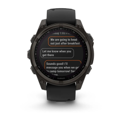 Fenix 8 – Solar Sapphire Carbon Gray DLC Titanium With Black/Pebble Gray Silicone 47 mm