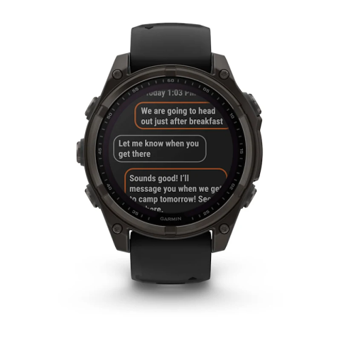 Fenix 8 – Solar Sapphire Carbon Gray DLC Titanium With Black/Pebble Gray Silicone 47 mm