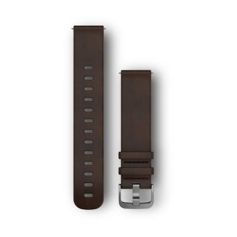 Quick Release Band 20mm Dark Brown Leather/Silver
