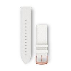 Quick Release Bands (20 mm) White Italian Leather with Rose Gold Hardware