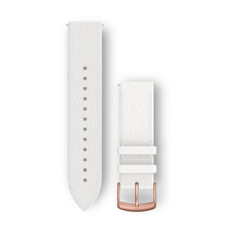 Quick Release Bands (20 mm) White Italian Leather with Rose Gold Hardware
