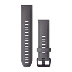 QuickFit 20mm Band Shale Gray Silicone with Amethyst Hardware