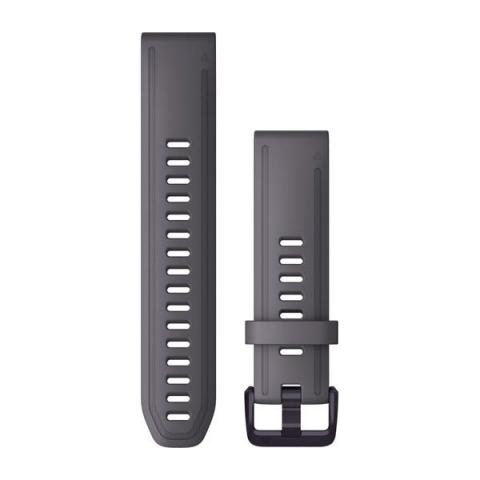 QuickFit 20mm Band Shale Gray Silicone with Amethyst Hardware