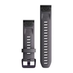 QuickFit 20mm Band Shale Gray Silicone with Amethyst Hardware