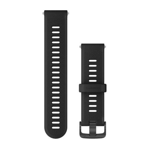Garmin Watch Bands Black Silicone with Slate Hardware