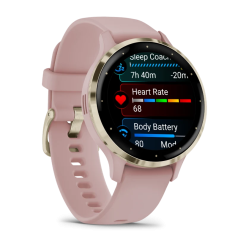 Смарт-часы для фитнеса и здоровья Garmin Venu 3S Soft Gold Bezel