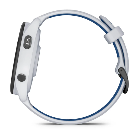 Forerunner 265 Black Bezel with Whitestone Case and Whitestone/Tidal Blue Silicone Band