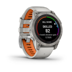Garmin Fenix 7 Pro – Sapphire Solar Edition Titanium with Fog Gray/Ember Orange Band