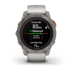 Garmin Fenix 7 Pro – Sapphire Solar Edition Titanium with Fog Gray/Ember Orange Band