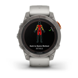 Garmin Fenix 7 Pro – Sapphire Solar Edition Titanium with Fog Gray/Ember Orange Band