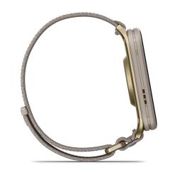 Venu X1 Soft Gold with Titanium Caseback and French Grey Nylon Band