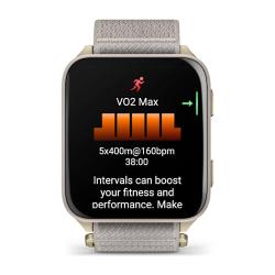 Venu X1 Soft Gold with Titanium Caseback and French Grey Nylon Band