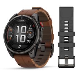 Fenix 8 Pro – 47 mm, AMOLED Sapphire, Carbon grey DLC titanium with Chestnut leather band
