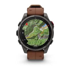 Fenix 8 Pro – 47 mm, AMOLED Sapphire, Carbon grey DLC titanium with Chestnut leather band