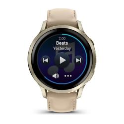 Venu 4 - 41 mm Lunar Gold with Bone Silicone Band and Light Sand Leather Band