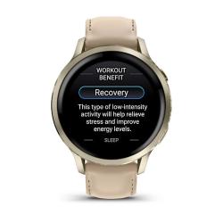 Venu 4 - 41 mm Lunar Gold with Bone Silicone Band and Light Sand Leather Band