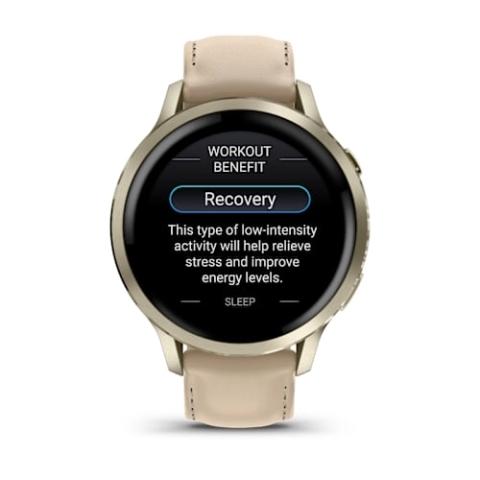 Venu 4 - 41 mm Lunar Gold with Bone Silicone Band and Light Sand Leather Band