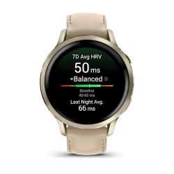 Venu 4 - 41 mm Lunar Gold with Bone Silicone Band and Light Sand Leather Band