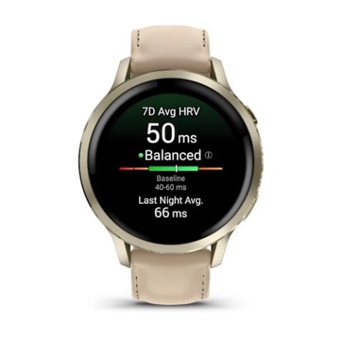 Venu 4 - 41 mm Lunar Gold with Bone Silicone Band and Light Sand Leather Band
