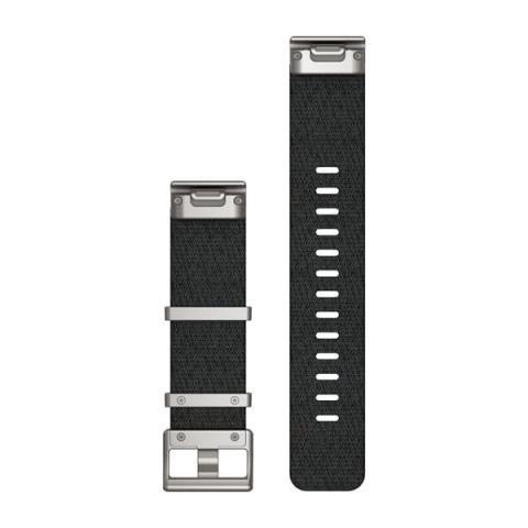 QuickFit 22 Watch Straps Jacquard-weave Nylon Strap – Black