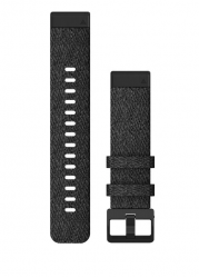 QuickFit Band 20mm Heathered Black Nylon with Black Hardware
