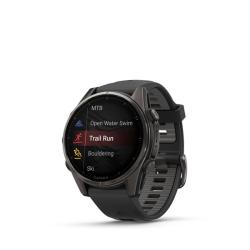 Спортивные часы для бега и триатлона Garmin Fenix 8– Sapphire With Black/Pebble Gray Silicone 43 mm