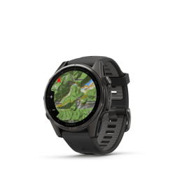 Спортивные часы для бега и триатлона Garmin Fenix 8– Sapphire With Black/Pebble Gray Silicone 43 mm