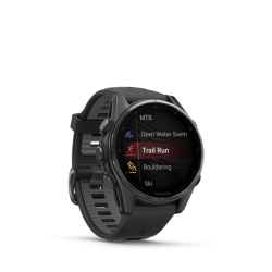 Спортивные часы для бега и триатлона Garmin Fenix 8– Sapphire With Black/Pebble Gray Silicone 43 mm