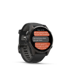 Спортивные часы для бега и триатлона Garmin Fenix 8– Sapphire With Black/Pebble Gray Silicone 43 mm