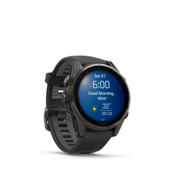 Спортивные часы для бега и триатлона Garmin Fenix 8– Sapphire With Black/Pebble Gray Silicone 43 mm