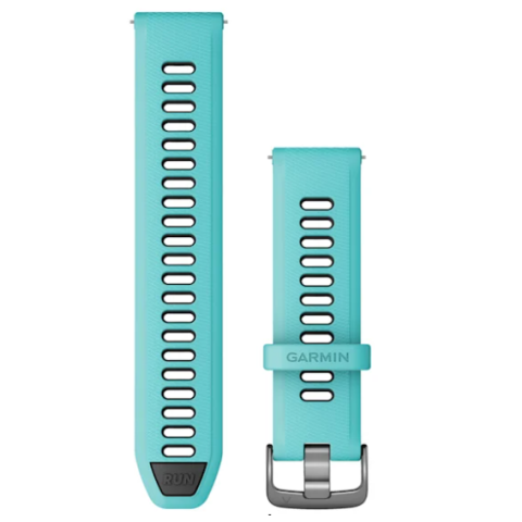 Garmin Quick Release Bands (22 mm) Aqua/Black with Slate Hardware