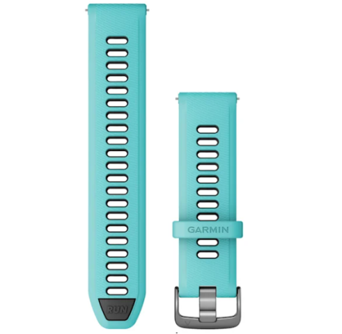 Quick Release Bands (22 mm) Aqua/Black with Slate Hardware