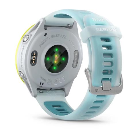 Forerunner 570 - 47mm Amp Yellow Aluminium with Translucent Whitestone/Turquoise Band
