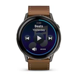 Venu 4 - 45 mm Slate with Black Silicone Band and Brown Leather Band