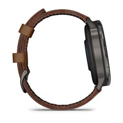 Venu 4 - 45 mm Slate with Black Silicone Band and Brown Leather Band