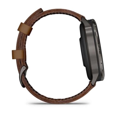 Venu 4 - 45 mm Slate with Black Silicone Band and Brown Leather Band