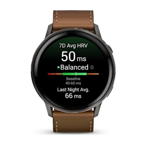 Venu 4 - 45 mm Slate with Black Silicone Band and Brown Leather Band