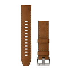 Quickfit 22 Watch Straps Leather/FKM hybrid strap, brown/black