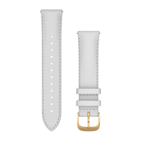 Quick Release Band 20mm White Italian Leather/24K Gold PVD