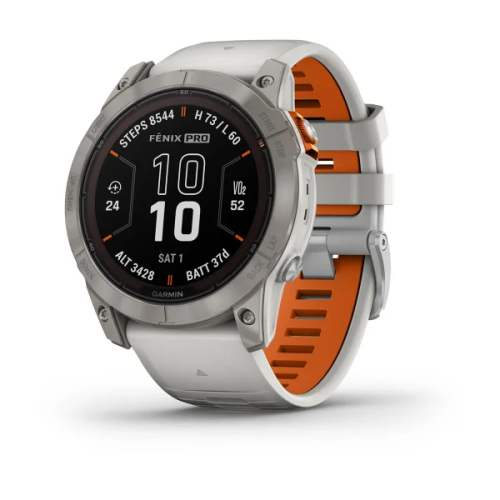 Fenix 7X Pro – Sapphire Solar Edition Titanium with Fog Gray/Ember Orange Band sn:84C012704 (БУ)