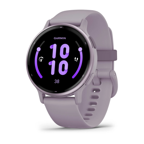 Garmin Vivoactive 5 Metallic Orchid Aluminum Bezel with Orchid Case and Silicone Band