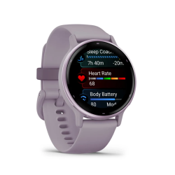 Garmin Vivoactive 5 Metallic Orchid Aluminum Bezel with Orchid Case and Silicone Band